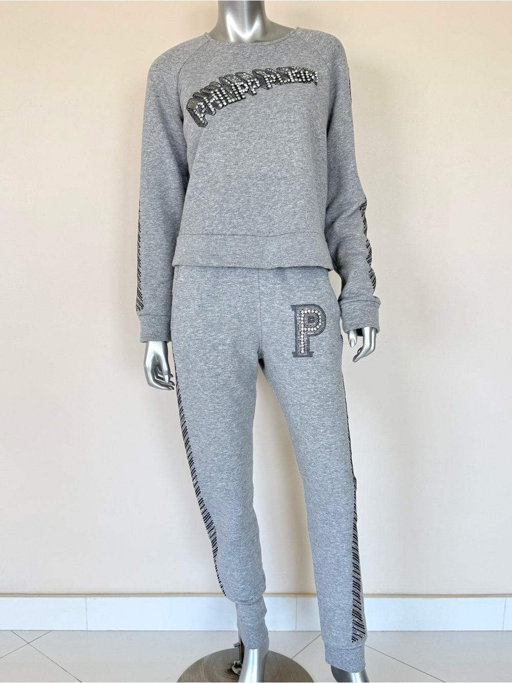 Philipp Plein women 2 pieces costume sweatshirt/ pants size L Authentic